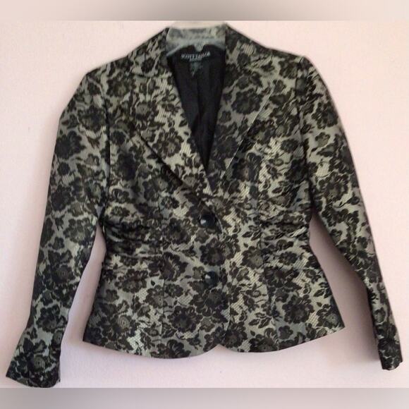Scott Taylor Petite black lace tan two Blazer with Pockets size petite small - Picture 2 of 7